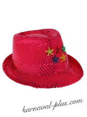 Карнавальная шляпа Диско световая розовая